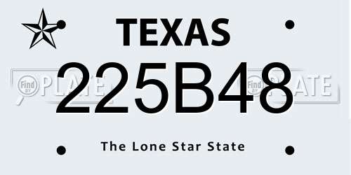 225B48 Texas License Plate