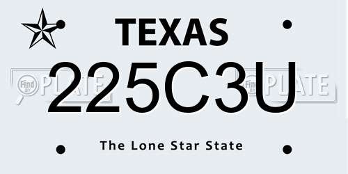 225C3U Texas License Plate