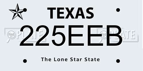 225EEB Texas License Plate