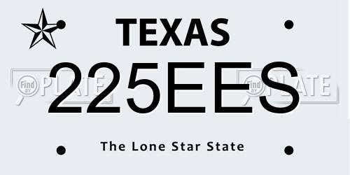 225EES Texas License Plate