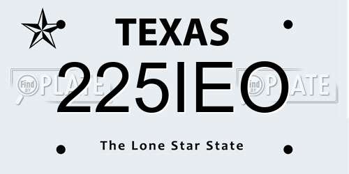 225IEO Texas License Plate