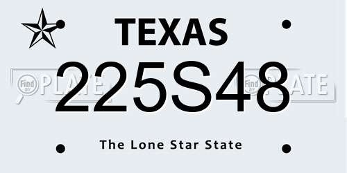 225S48 Texas License Plate