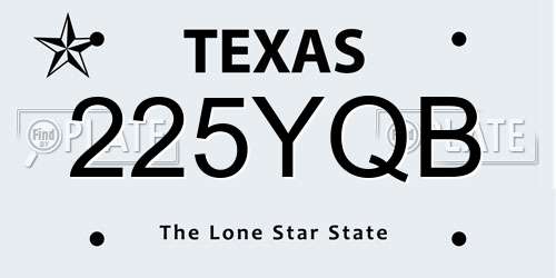 225YQB Texas License Plate