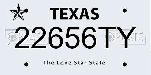 22656TY Texas License Plate