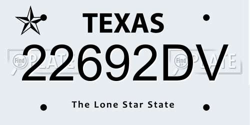 22692DV Texas License Plate