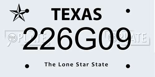226G09 Texas License Plate