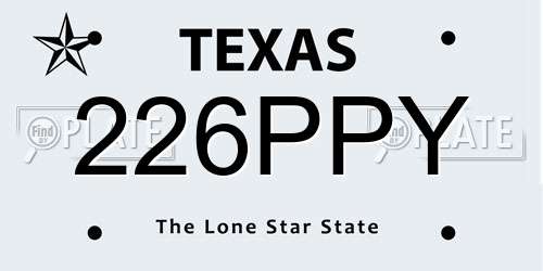 226PPY Texas License Plate