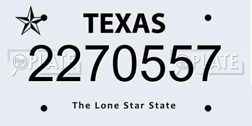 2270557 Texas License Plate