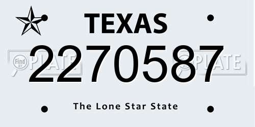 2270587 Texas License Plate