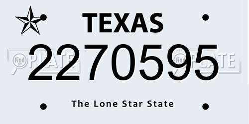2270595 Texas License Plate