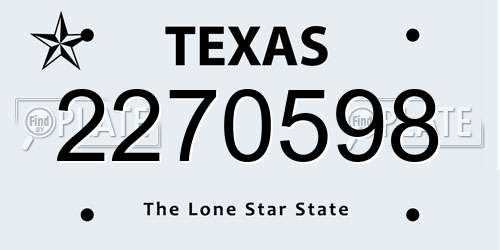 2270598 Texas License Plate