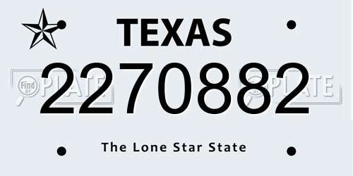 2270882 Texas License Plate