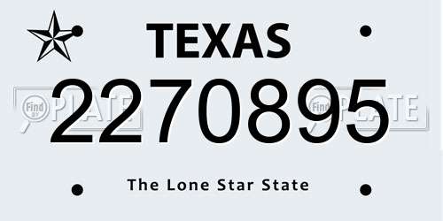 2270895 Texas License Plate
