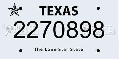 2270898 Texas License Plate