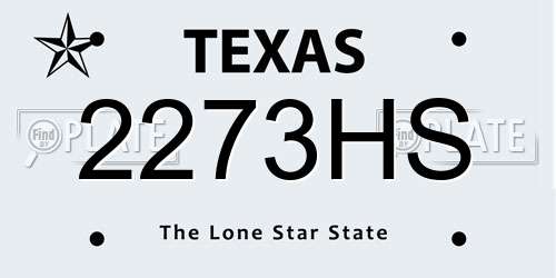 2273HS Texas License Plate