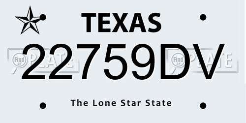 22759DV Texas License Plate