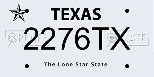 2276TX Texas License Plate
