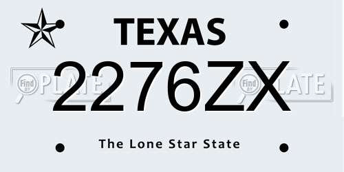 2276ZX Texas License Plate