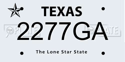 2277GA Texas License Plate