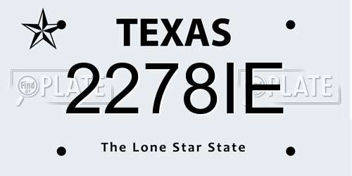 2278IE Texas License Plate