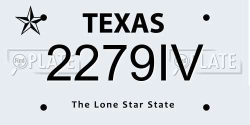 2279IV Texas License Plate