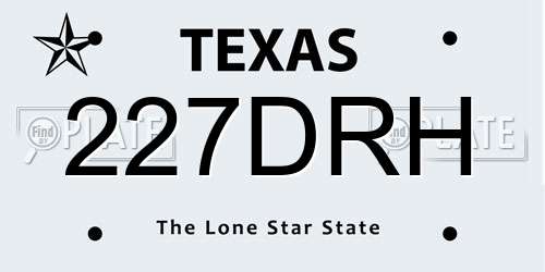 227DRH Texas License Plate