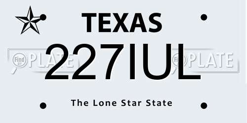 227IUL Texas License Plate