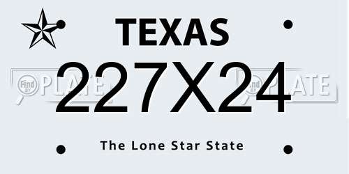 227X24 Texas License Plate