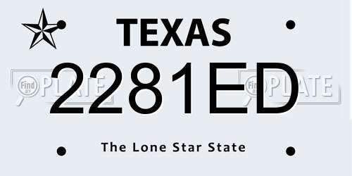 2281ED Texas License Plate
