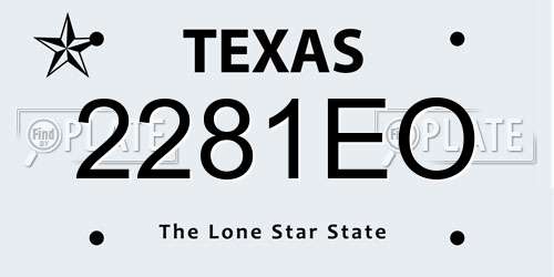 2281EO Texas License Plate