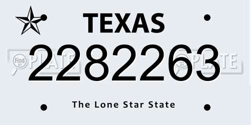 2282263 Texas License Plate