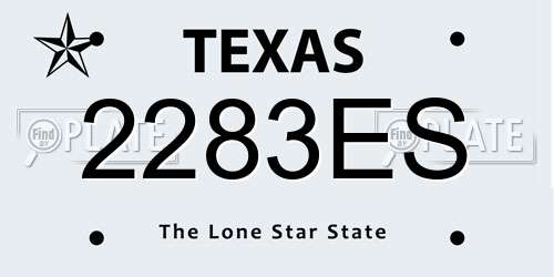 2283ES Texas License Plate