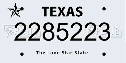 2285223 Texas License Plate
