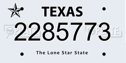 2285773 Texas License Plate