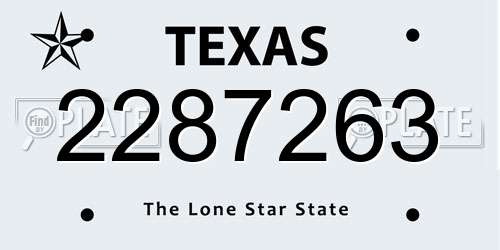 2287263 Texas License Plate