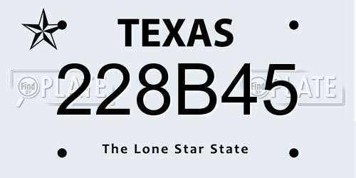 228B45 Texas License Plate