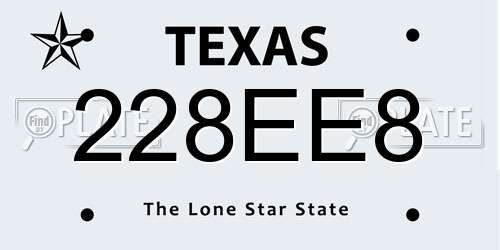 228EE8 Texas License Plate