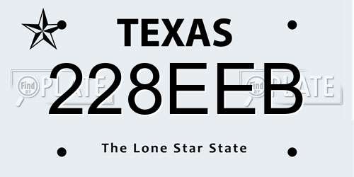 228EEB Texas License Plate