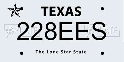228EES Texas License Plate