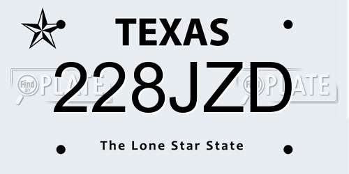 228JZD Texas License Plate