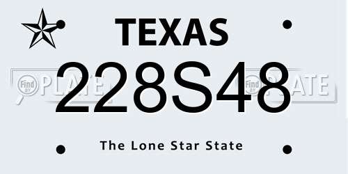 228S48 Texas License Plate