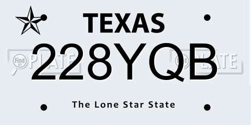 228YQB Texas License Plate
