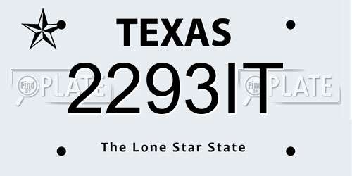 2293IT Texas License Plate