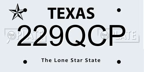 229QCP Texas License Plate