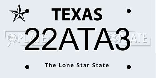 22ATA3 Texas License Plate