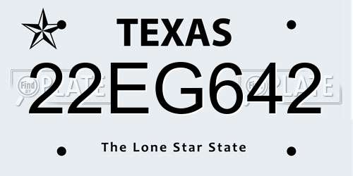 22EG642 Texas License Plate