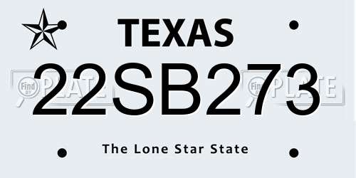 22SB273 Texas License Plate