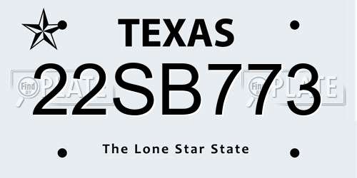 22SB773 Texas License Plate