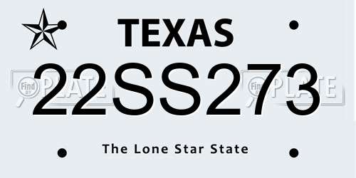 22SS273 Texas License Plate