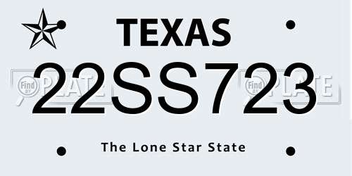 22SS723 Texas License Plate